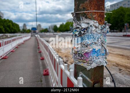 Road Construction Site In Berlin Stock Photo