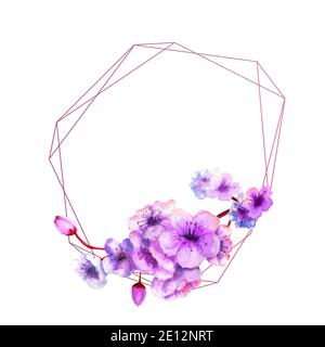 Cherry blossom, cherry blossom Branch with bright lilac flowers on