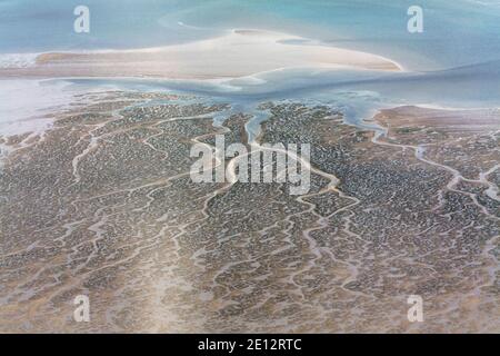 Aerial Photo Of The Schleswig-Holstein Wadden Sea National Park In Germany Stock Photo