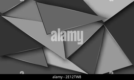 abstract vector background. overlapping gray triangular designs with shadows Stock Vector