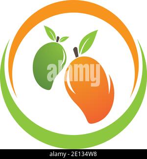 Mango in flat style. Mango vector logo. Mango icon. Stock Vector