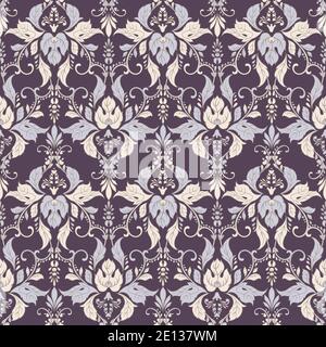 Damask style Vintage seamless Pattern. Vector background Stock Vector