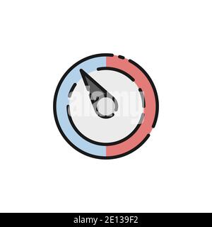 Barometer. Filled color icon. Isolated weather vector illustration Stock Vector