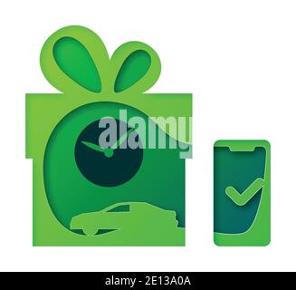 Vector delivery in paper art style Stock Vector