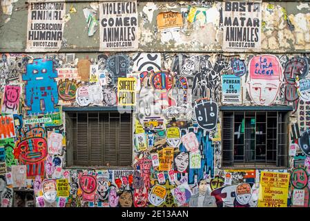 Wall art in the artistic barrio of Palermo Viejo, Buenos Aires, Argentina. The neighbourhood is known and appreciated for its art galleries Stock Photo