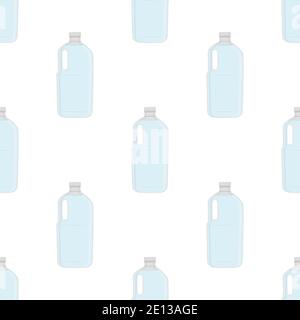 Illustration on theme set identical types plastic bottles for drinking water. Water pattern consisting of collection kitchen accessory, plastic bottle Stock Vector