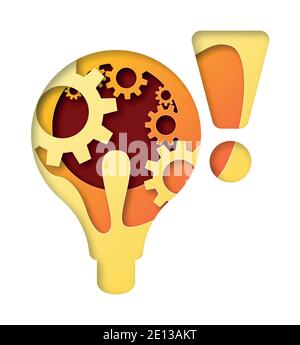 Vector idea in paper art style Stock Vector