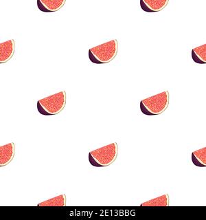 Illustration on theme big colored seamless purple fig, bright fruit pattern for seal. Fruit pattern consisting of beautiful seamless repeat fig. Simpl Stock Vector