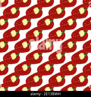 Illustration on theme of bright pattern bell pepper, vegetable capsicum for seal. Vegetable pattern of beautiful bell pepper, many capsicum. Simple co Stock Vector