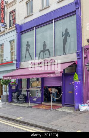 Sunset Strip striptease bar in Dean Street, Soho. Stock Photo