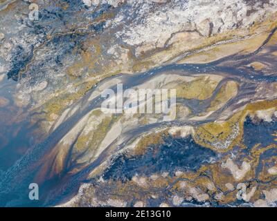 Aerial view of Loch Glascarnoch reservoir - low water level Stock Photo