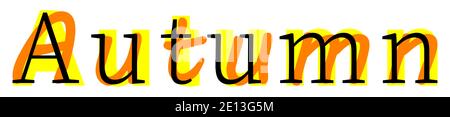 Vector Autumn in mass fonts style Stock Vector