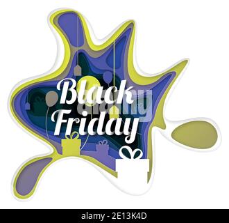 Vector Black Friday in paper art style Stock Vector