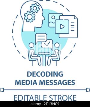 Decoding media messages concept icon Stock Vector