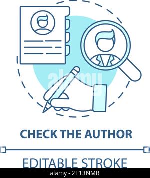 Checking author concept icon Stock Vector