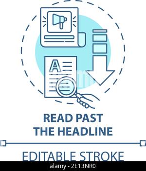 Reading past headline concept icon Stock Vector