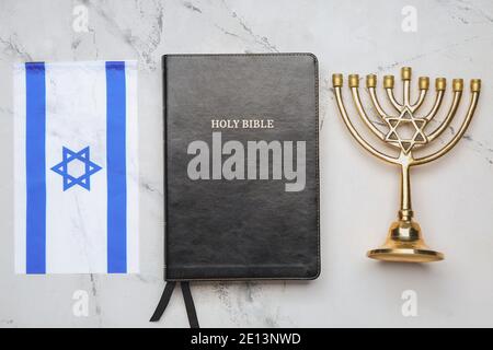 Flag of Israel and text SHABBAT SHALOM on wooden background Stock Photo -  Alamy