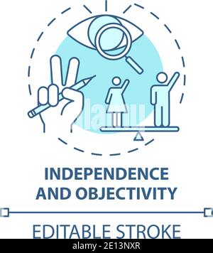 Independence and objectivity concept icon Stock Vector
