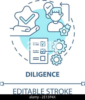 Diligence concept icon Stock Vector
