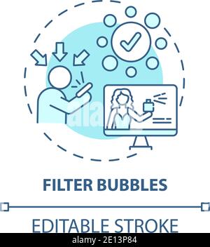 Filter bubbles concept icon Stock Vector