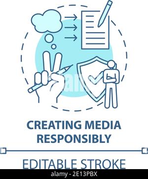 Creating media responsibility concept icon Stock Vector