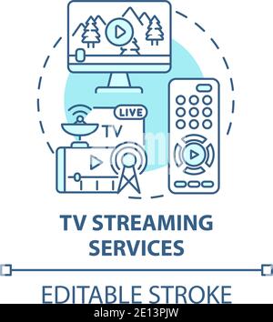 TV streaming services concept icon Stock Vector