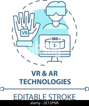 VR and AR technologies concept icon Stock Vector