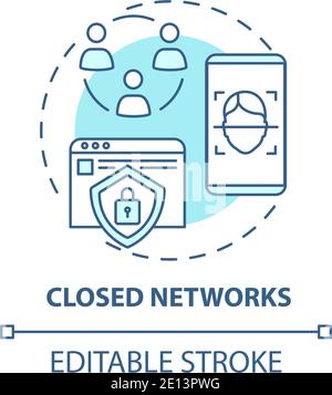 Closed networks concept icon Stock Vector