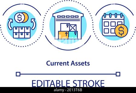 Current assets concept icon Stock Vector
