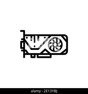 Computer video card vector icon. filled flat sign for mobile concept and web design. Computer parts simple solid icon. Symbol, logo illustration. Pixe Stock Vector
