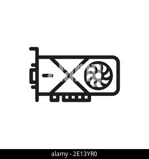 Computer video card vector icon. filled flat sign for mobile concept and web design. Computer parts simple solid icon. Symbol, logo illustration. Pixe Stock Vector