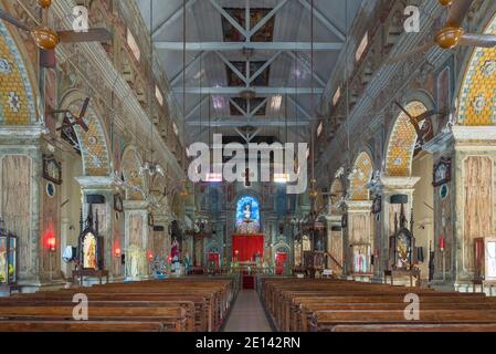 The interior view of the Gothic Santa Cruz Cathedral Basilica, also known as Kottepalli in Cochin, India Stock Photo