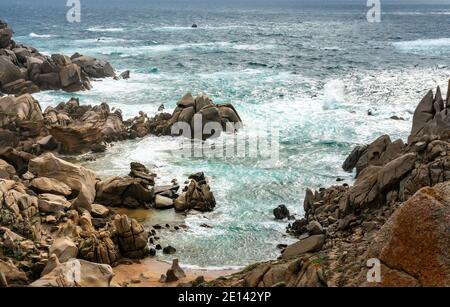 Granite Rocks At Capo Testa In Sardinia Stock Photo