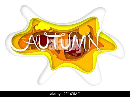 Vector Autumn in paper art style Stock Vector