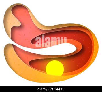 Vector afternoon in paper art style Stock Vector