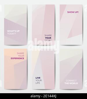Trendy social media stories template for blogging Stock Vector