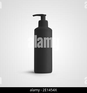 Download Mockup Of Matte Plastic Jar Isolated On Background Bottle With Dispenser For Antiseptic Disinfection Container Template With Lotion Soap For Desi Stock Photo Alamy
