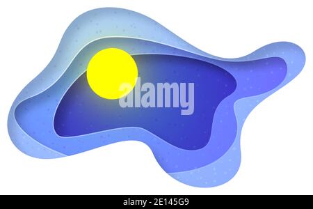 Vector sky in paper art style Stock Vector