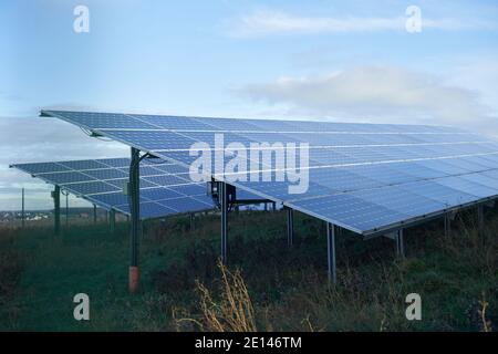 The Solar Park (3,6 MWp) in Dortmund on top of the Deusenberg Stock Photo