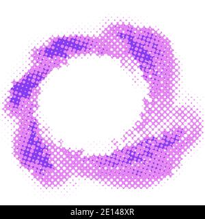 Abstract dotted blue violet design element with halftone effect on white background. Vector graphic pattern Stock Vector