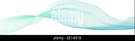 Abstract turquoise blue transparent veil on white background. Subtle vector graphic pattern Stock Vector