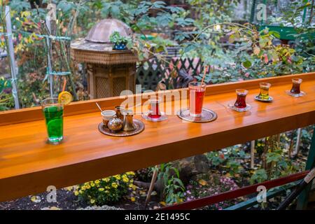 Drinking traditional cofee in garden Stock Photo