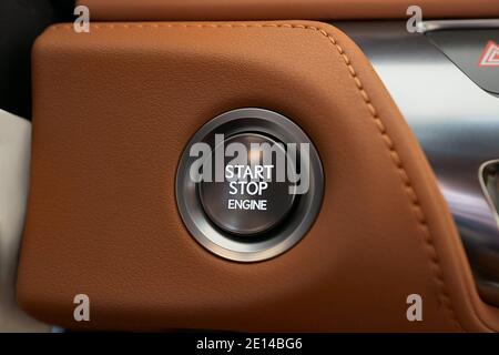 Engine Start Button Stock Photo