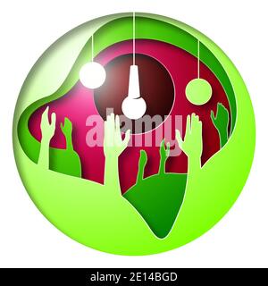 Vector music in paper art style Stock Vector