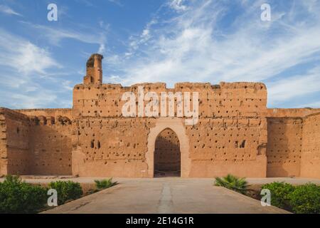 The historical 16th century El Badi Palace in Kasbah, Marrakech Morocco. Stock Photo