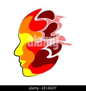 Vector head in graphic style Stock Vector