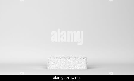 Fluffy rectangular podium. Minimal scene. 3d illustration Stock Photo