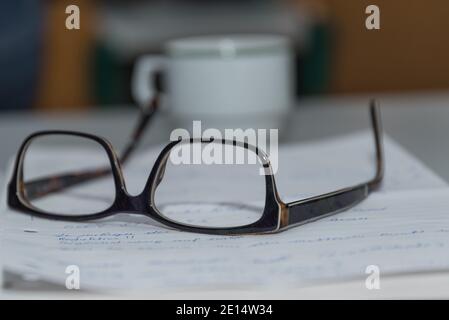 Glasses Are On Handwritten Records