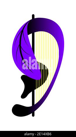 Vector ear in graphic style Stock Vector