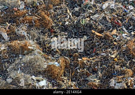 untreated scrap consisting of small metallic parts in the port of Hamburg, Germany Stock Photo